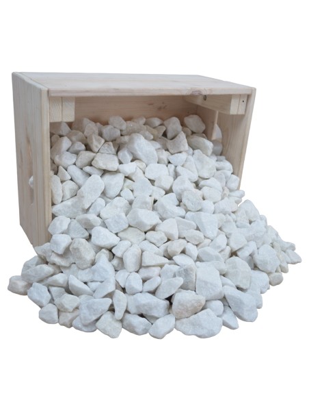 Concassé de Marbre Blanc Pur 18/30mm - Sac de 20 kilos
