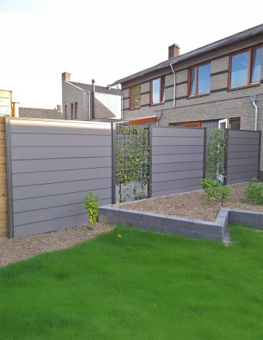 Clôture Eléphant  en composite 1800x1800mm gris roc sur platines