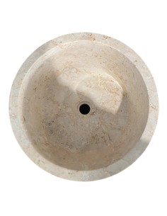 Vasque sur pied conique en marbre beige 2