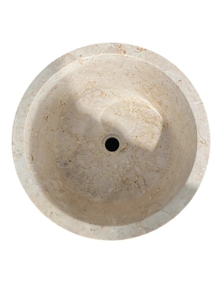 Vasque sur pied conique en marbre beige