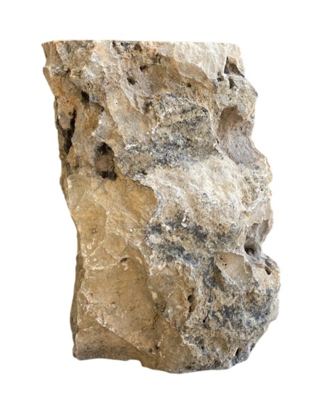 Vasque sur pied en pierre brute beige 40x90 cm