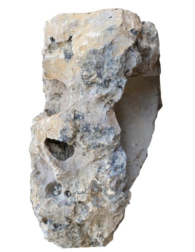 Vasque sur pied en pierre brute beige 40x90 cm