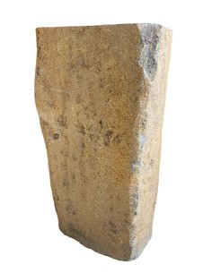 Vasque sur pied mégalithique en pierre de rivière 45x90 cm 2