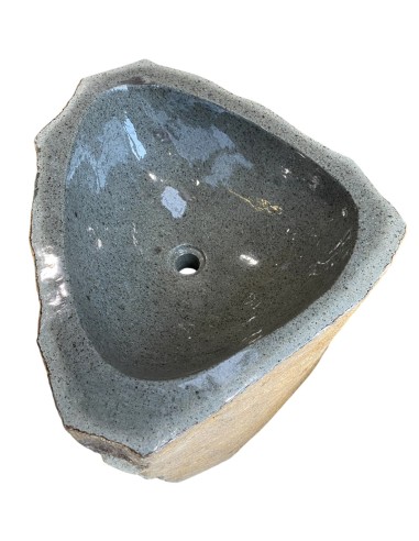 Vasque sur pied mégalithique en pierre de rivière 45x90 cm