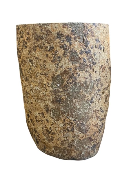 Vasque sur pied mégalithique en pierre de rivière 45x90 cm