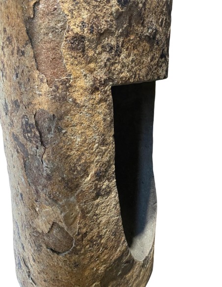 Vasque sur pied mégalithique en pierre de rivière 45x90 cm