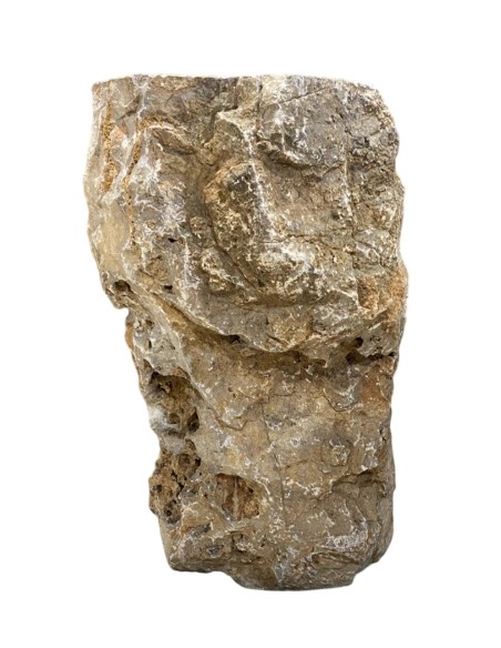 Vasque sur pied en pierre brute beige 40x90 cm