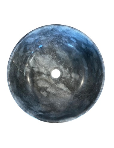 Vasque en marbre gris poli diamètre 40 cm hauteur 16 cm
