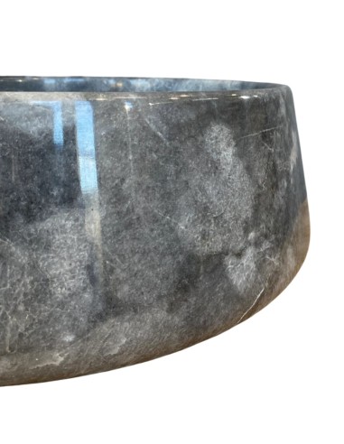 Vasque en marbre gris poli diamètre 40 cm hauteur 16 cm