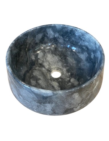 Vasque en marbre gris poli diamètre 40 cm hauteur 16 cm