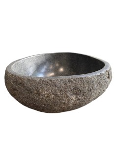 Vasque en pierre de rivière grise, diamètre 30 cm