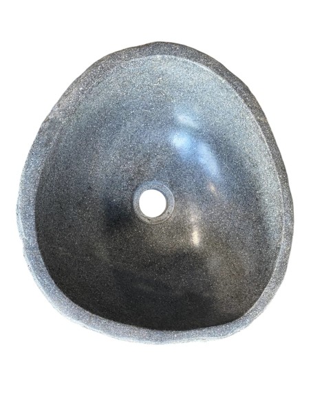 Vasque en pierre de rivière grise, diamètre 30 cm