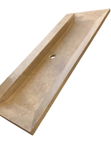 Vasque en travertin Noce 120x45x10 cm