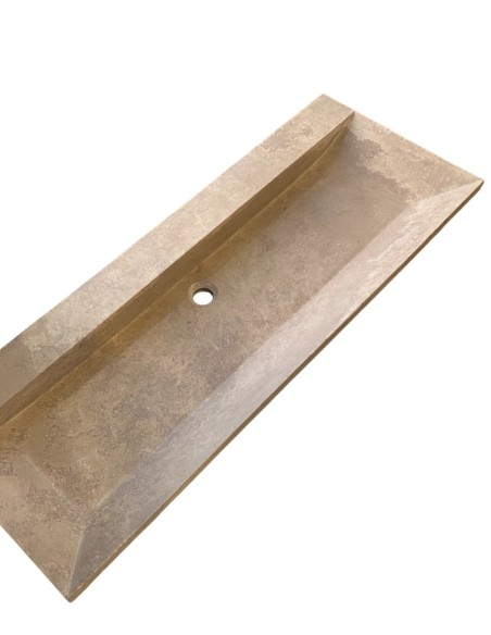 Vasque en travertin Noce 120x45x10 cm