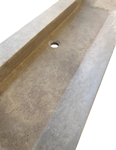 Vasque en travertin Noce 120x45x10 cm