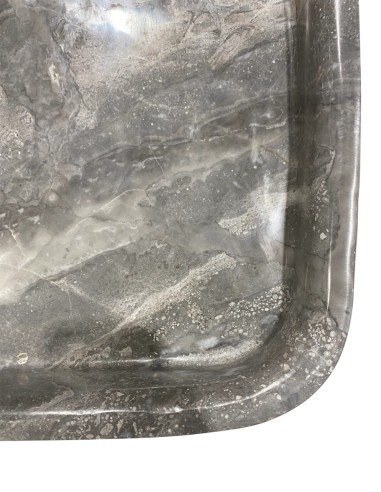 Vasque en marbre gris poli 58x35x10 cm
