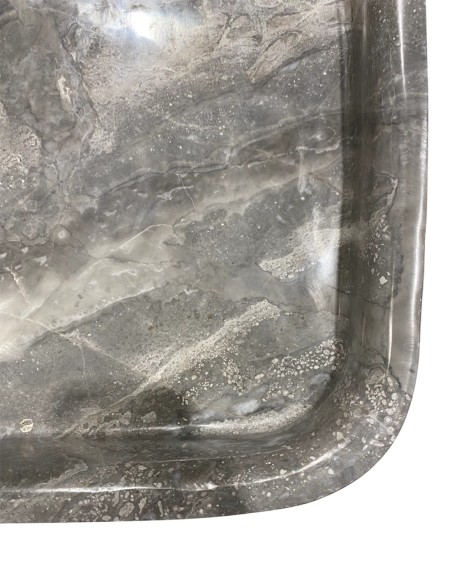 Vasque en marbre gris poli 58x35x10 cm