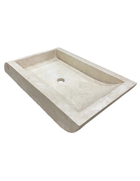 Vasque en travertin ivoire 70x40x10 cm