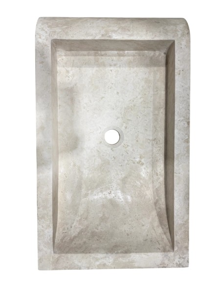 Vasque en travertin ivoire 70x40x10 cm