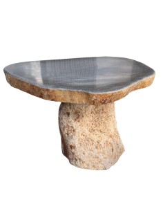 Table Rocher en pierre avec pied