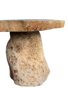 Table Rocher en pierre avec pied 2