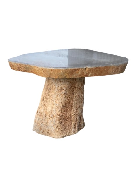 Table Rocher en pierre avec pied