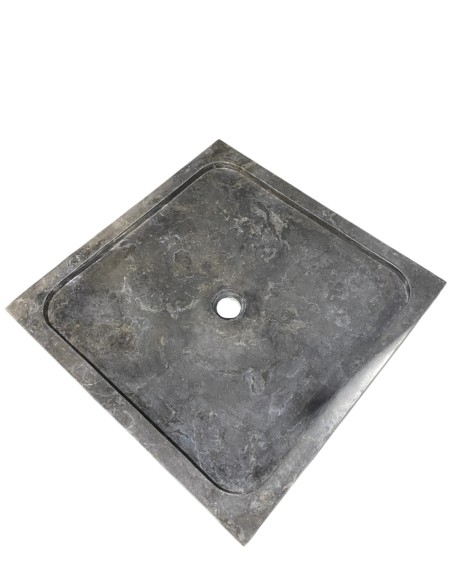 Receveur de douche en marbre noir poli 90x90 cm, hauteur 9 cm