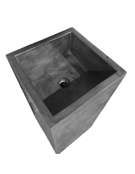 Vasque sur Pied Carrée en Marbre Noir 40x40x90 cm