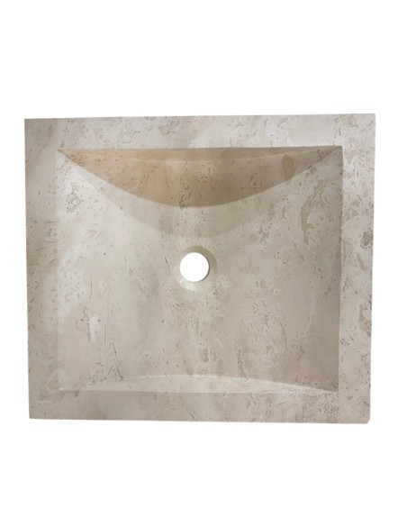 Vasque en travertin ivoire 45x40x10 cm