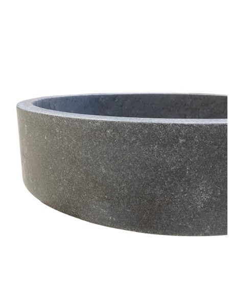 Vasque en basalte noir, diamètre 45 cm