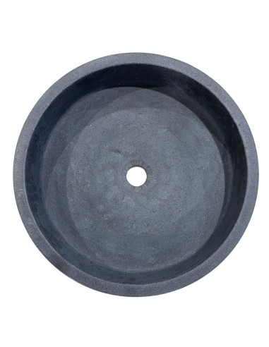 Vasque en basalte noir, diamètre 45 cm