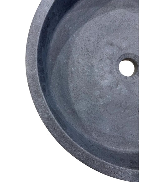 Vasque en basalte noir, diamètre 45 cm
