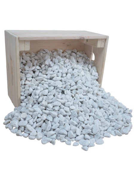 Galets de Marbre Blanc 7/15mm - Sac de 20 kilos