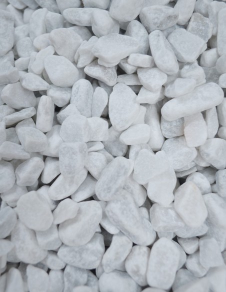 Galets de Marbre Blanc 7/15mm - Sac de 20 kilos