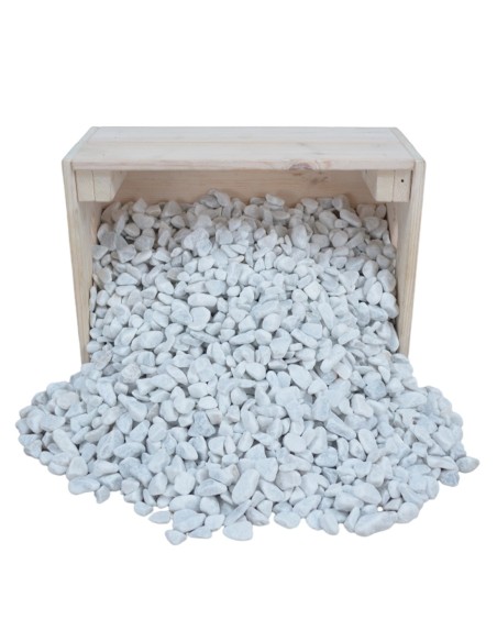 Galets de Marbre Blanc 7/15mm - Sac de 20 kilos