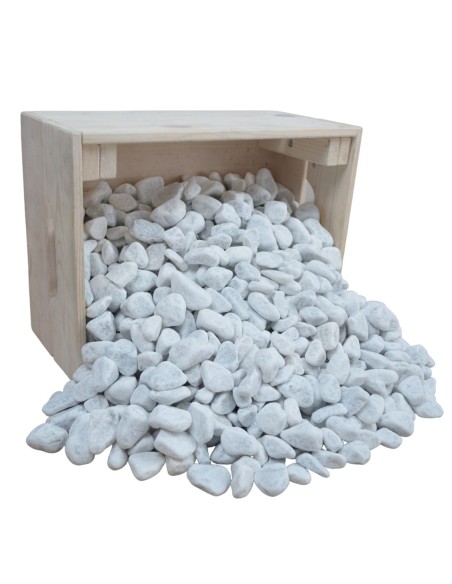 Galets de Marbre Blanc 15/25mm - Sac de 20 kilos
