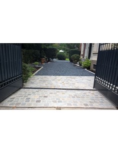 Pavé en Grès Gris Toutes Faces Clivés 14x14x3-5 cm au m²