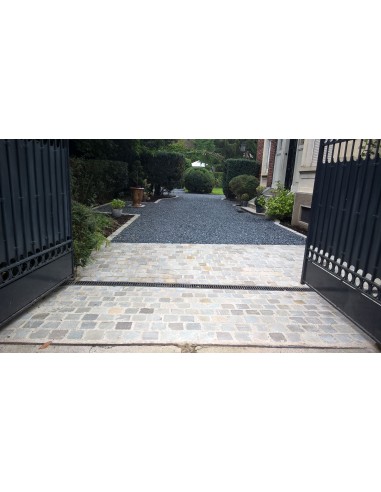 Pavé en Grès Gris Toutes Faces Clivés 14x14x3-5 cm au m²