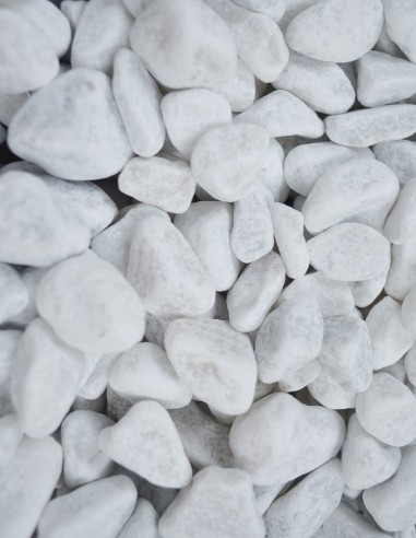 Galets de Marbre Blanc 15/25mm - Sac de 20 kilos