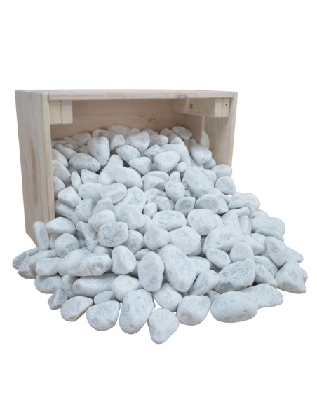 Galets de Marbre Blanc 25/40mm - Sac de 20 kilos