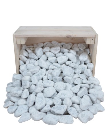Galets de Marbre Blanc 25/40mm - Sac de 20 kilos