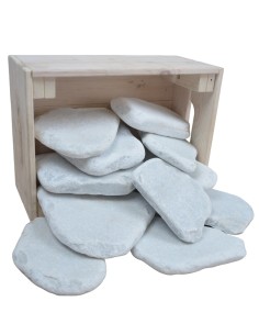 Galets de Marbre Blanc 100/200mm - Sac de 20 kilos