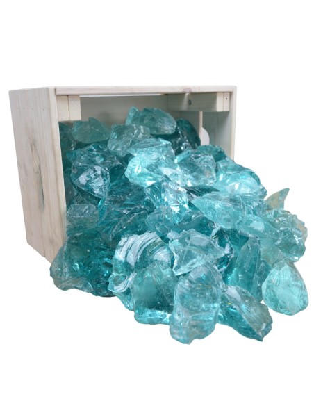 Concassé de Verre Azur 70/120mm - Sac de 20 kilos