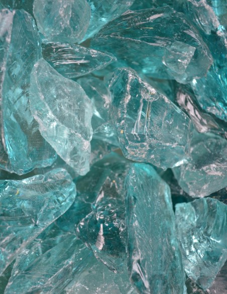 Concassé de Verre Azur 70/120mm - Sac de 20 kilos