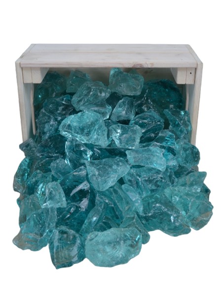Concassé de Verre Azur 70/120mm - Sac de 20 kilos