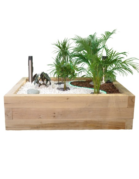 Bac à Potager en traverses Chêne neuve 272x272x60 cm