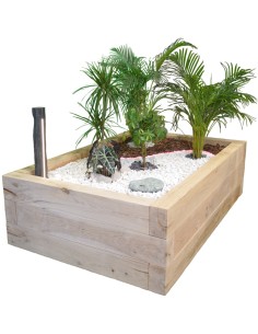 Bac à Potager en traverses Chêne neuve 142x142x60 cm