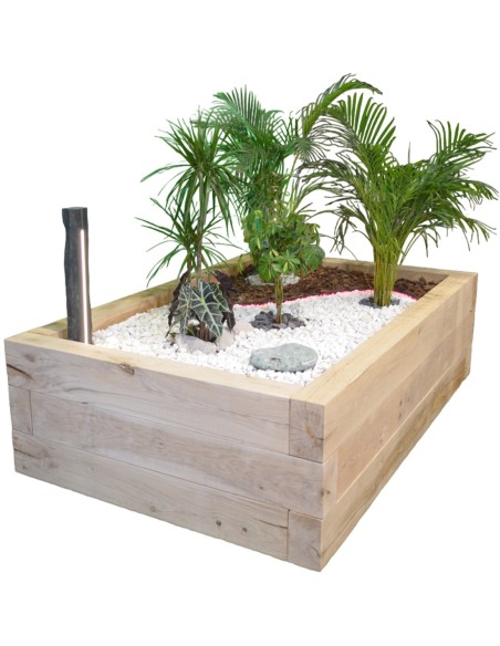 Bac à Potager en traverses Chêne neuve 142x112x60 cm