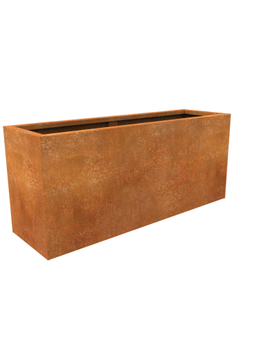 Bac à fleurs en acier Corten rectangulaire: dimension 90 x 30 x 45 cm