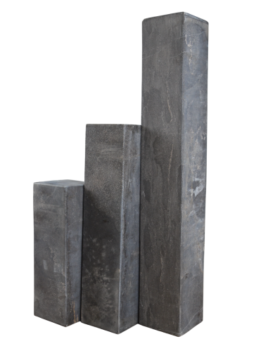 Palissade en Pierre Bleue, Faces Adoucies, 35x12x12 cm Chanfreins 4 mm